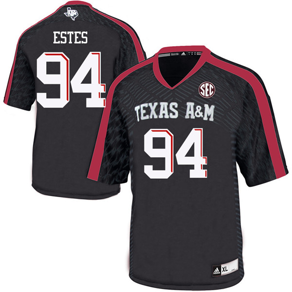 Men #94 Landry Estes Texas Aggies College Football Jerseys Sale-Black